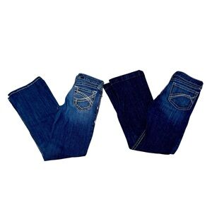 Lot of 2 Girl’s Ariat Western Bootcut Denim Blue Jeans Size 12